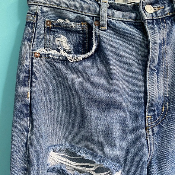 High Waisted Distressed Free People Denim - Picture 6 of 7